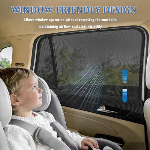 Car Window Shades,2 Pack Car Side Window Sunshade,Breathable & Retractable Car Window Shade for Baby,Universal Fit Most of Cars,Glare Shield,Protect Privacy(Front Windows) - size: Medium-for Front Windows