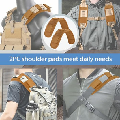 ZINMARK 2Pcs Ultra-Thick Shoulder Pad Cushions for Laptop Bags,Messenger Bags,Briefcases,Luggage, Tool Bags,Travel Bags etc - color: Khaki