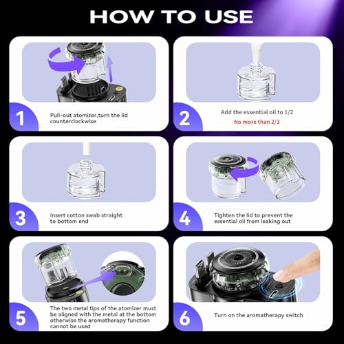 Retractable Car Charger with Aromatherapy and Starlight, 5 in 1 USB C Car Charger Adapter, 69W Fast Charging Cars Phone Chargers, Cars Air Freshener Compatible with iPhone 16 15 14 13 12 (Black) - color: Black