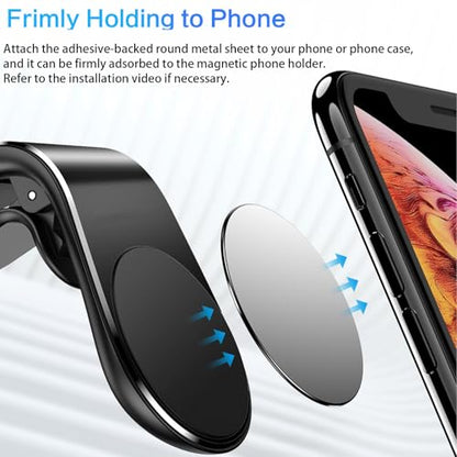 2Pcs Black Universal Phone Holder Clip Car Air Vent Magnetic Mount Holder Bracket for GPS Suporte Celular Car Phone, Vent Clip Phone Holder,Cell Phone Automobile Cradles
