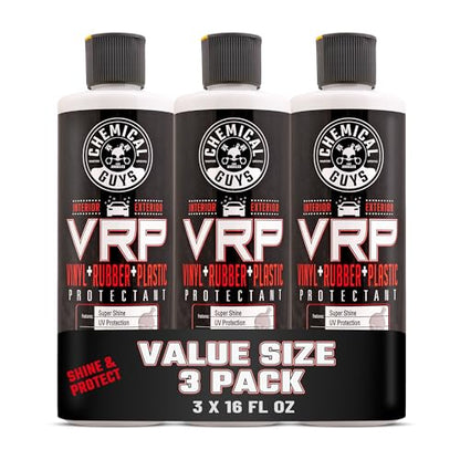 Chemical Guys VRP Vinyl, Rubber, and Plastic Dressing - Tire Dressing, Non-Greasy, Dry-to-the-Touch Shine for Tires, Trim, and More, Safe for Cars, Trucks, SUVs, RVs & More - 16 oz (Pack of 3) - size: 16 Fl Oz (Pack of 3)