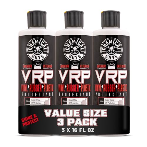 Chemical Guys VRP Vinyl, Rubber, and Plastic Dressing - Tire Dressing, Non-Greasy, Dry-to-the-Touch Shine for Tires, Trim, and More, Safe for Cars, Trucks, SUVs, RVs & More - 16 oz (Pack of 3) - size: 16 Fl Oz (Pack of 3)