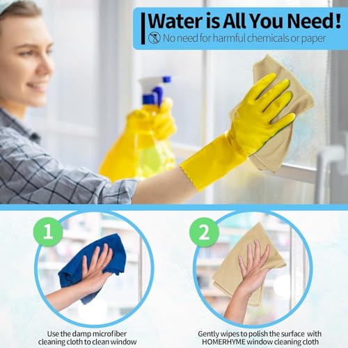 Microfiber Cleaning Cloth - 6 Pack Glasses Cleaning Cloth, 16" x 14" Window Cleaning Rags, Streak Free Lint Free Polishing Cloths Wipes for Eye Glass, Stainless Steel, Windshield, Beige - color: Beige, size: 6 Pk-16" X 14"