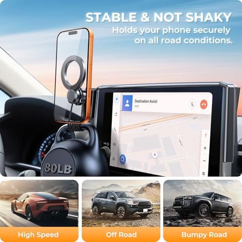 Car Phone Holder for Chevrolet Suburban/Tahoe & GMC Yukon/Yukon XL 2021-2024 (Only for 10.2-Inch Screen) 360° Rotation Magnetic Cell Phone Mount, Compatible with Magsafe - style: For 21-24 Suburban/Tahoe/Yukon/Yukon XL, 10.2-Inch