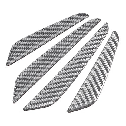 4Pcs Universal Real Carbon Fiber with 2mm Twill Woven Texture Door Edge Guard Paint Scratch Bumper Protector Anti Door Slam Silver Protective Pad Sticker Cover Protective Film - size: S