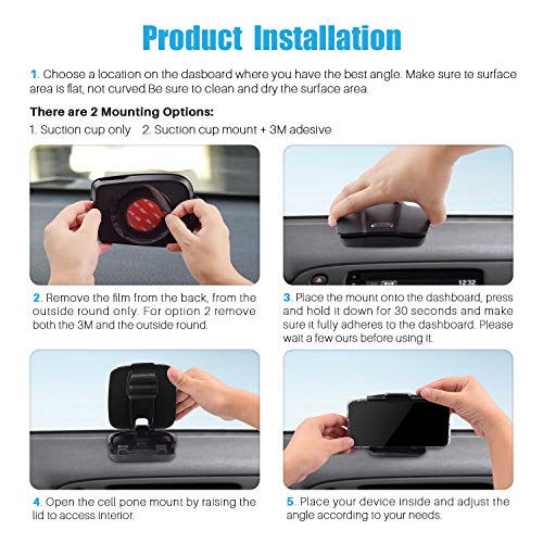 GPS Holder for Car, GPS Dash Mount for Garmin, Nuvi Drive Dezl Drivesmart, Tomtom, Magellan Roadmate, Rand McNally, Navman, Dash Anti-Slip Vehicle Phone Holder Compatible with All Smartphones