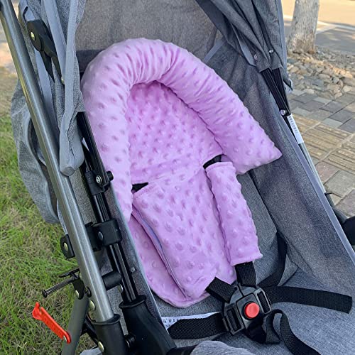 Baby Infant Head and Neck Support Pillow with Seat Belt for Car Seat -Extra Soft 3-in-1 Toddler Car Seat Insert Pad for Car Seats Purple - color: Purple