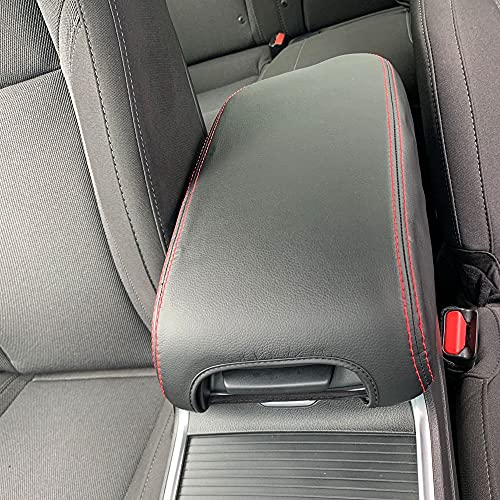 LEXLEY Armrest Box Cover Center Console Pad Waterproof Anti-Scratch Leather Protector Covers For Dodge Charger 2011-2022/Chrysler 300 2015-2022-Red Stitches - color: Red Stitches