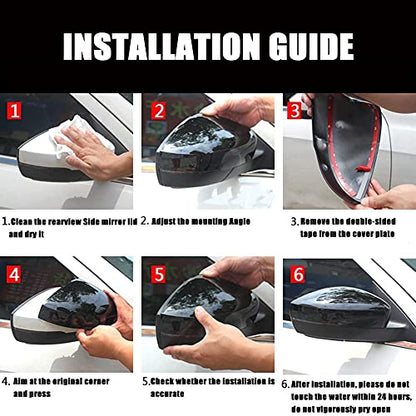 2Pcs Carbon Fiber Style Rear View Side Mirror Cover Trim Compatible with Toyota Camry LE/SE/XLE/XSE/XLE 2018-2021