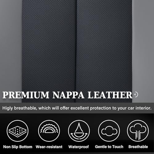 Coverado Car Seat Covers, Rear Seat Covers Leather Car Seat Covers Waterproof Back Seat Cover for Cars, 3-Pieces Seat Covers Backseat Universal Seat Cushion Protector for Most Cars Trucks, Gray&Black - color: Gray&Black