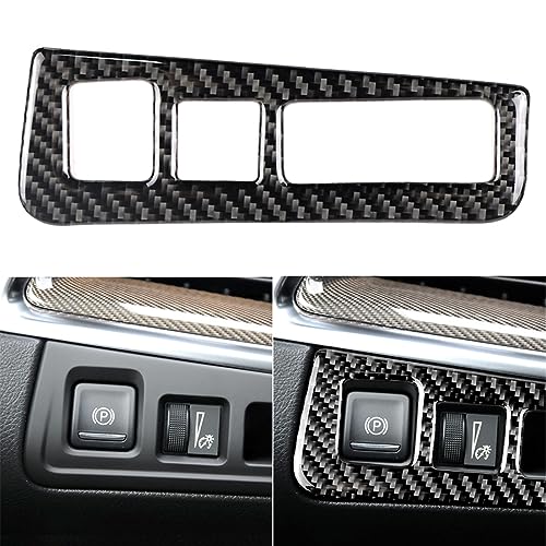 NVCNX Carbon Fiber Compatible with Cadillac XT6 2020-2025 / XT5 2017-2025 2018 2019 2020 2021 2022 2023 2024 Accessories Car Electronic Handbrake Button Panel Cover Interior Trim Black -A - color: Electronic Handbrake Button Panel - a