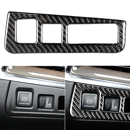 NVCNX Carbon Fiber Compatible with Cadillac XT6 2020-2025 / XT5 2017-2025 2018 2019 2020 2021 2022 2023 2024 Accessories Car Electronic Handbrake Button Panel Cover Interior Trim Black -A - color: Electronic Handbrake Button Panel - a