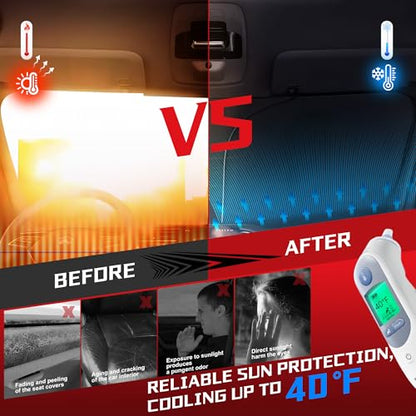 Windshield Sun Shade for 2011-2017 Honda Odyssey(Not Fit Touring Elite) Minivan Foldable Sunshade for Front Window Blocks UV Rays and Heat Automotive Interior Protector Custom Fit Accessories - size: for 2011-2017 Honda Odyssey