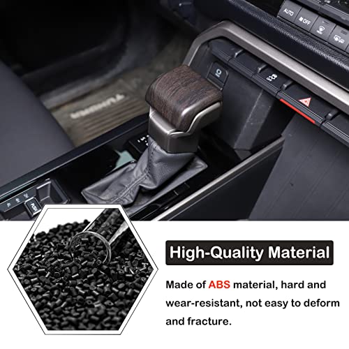 Aunginsy Car Gear Shifter Hand Brake Trim Cover Compatible with Toyota Tundra 2022+, Sequoia 2023+ & Tacoma 2024+, ABS Automatic Center Console Gear Shift Head Knob Scratch Protector Cover Accessories - color: Oak Grain Pattern(A)