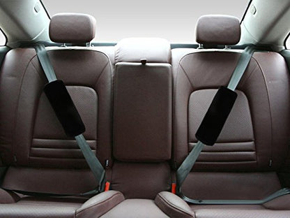 U&M [Pack of 2 pcs High-Density Wool Auto Seat Belt Cover for Adult Youth Kid Toddlers -Soft Warm Car, Truck, SUV, Camera Backpack Strap Shoulder Pad (Black) - color: Black