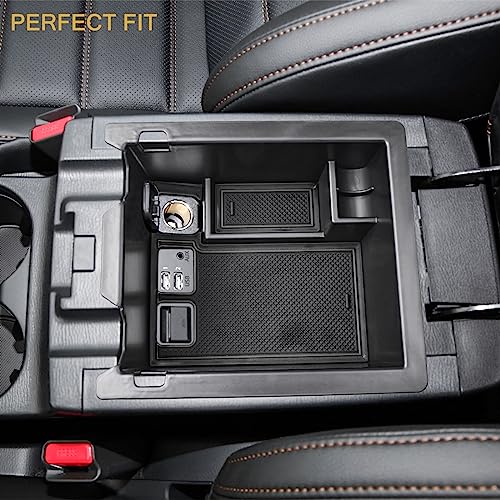 HGWEI Center Console Organizer Compatible with Mazda CX-5 2017 2018 2019 2020 2021 2022 2023 2024 2025 Accessories, Armrest Insert Tray Storage Coin Holder (Not for 2026), Black Trim