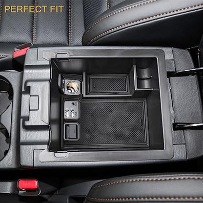 HGWEI Center Console Organizer Compatible with Mazda CX-5 2017 2018 2019 2020 2021 2022 2023 2024 2025 Accessories, Armrest Insert Tray Storage Coin Holder (Not for 2026), Black Trim