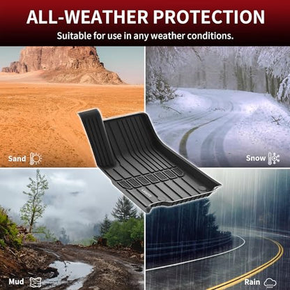 LASFIT Floor Mats for Jeep Grand Cherokee L 2021-2025 2026 (ONLY for 6 Seaters Without Center Console) All Weather Custom Fit Car Floor Liners Trunk Mat Black - style: Grand Cherokee L 6 Seats 21-26
