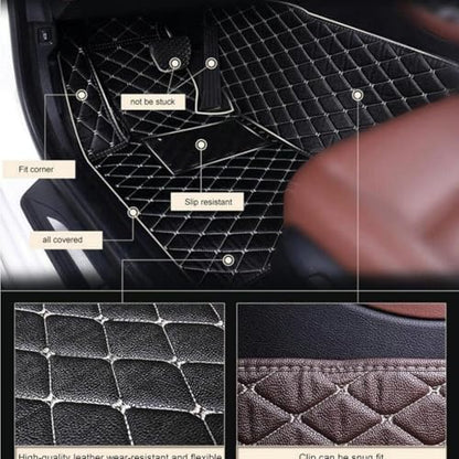 Luxury Custom Personalized Floor Mats for 99% of Sedan, Trucks SUV, Anti-Slip Full Coverage All Weather Car Mat Set (Black) - color: Black