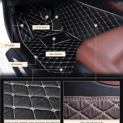 Custom Personalized Floor Mats for Cars, Luxury Full Coverage All Weather Mats, Anti-Slip Set, Customize for 99% of Sedan, Trucks SUV (All Black) - color: All black