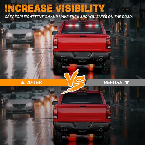 XRIDONSEN 2 in 1 Red White Traffic Advisor Light Bar 2x17.7 inch 144 LED Warning Safety Strobe Interior Front Windshield Rear Window Emergency Volunteer Firefighter Lights for Vehicles POV Fire Trucks - color: Red/White