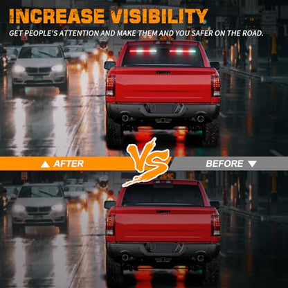 XRIDONSEN 2 in 1 Red White Traffic Advisor Light Bar 2x17.7 inch 144 LED Warning Safety Strobe Interior Front Windshield Rear Window Emergency Volunteer Firefighter Lights for Vehicles POV Fire Trucks - color: Red/White