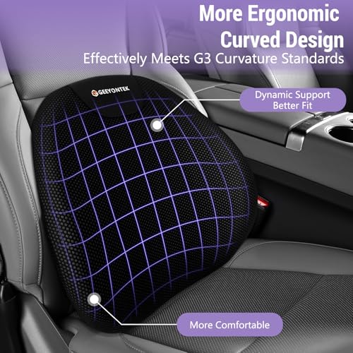 Car Seat Cushion and Lumbar Support Headrest Pillow Mesh Cover Memory Foam Ergonomic Car Cushion Back Neck Support Pillow Sciatica & Back & Tailbone Pain Relief Pillow Black - color: Mesh Cover Seat Cushion ＆ Lumbar Pillow ＆neck Pillow-black