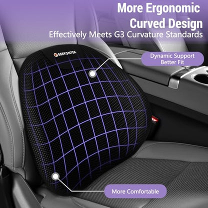 Car Seat Cushion and Lumbar Support Headrest Pillow Mesh Cover Memory Foam Ergonomic Car Cushion Back Neck Support Pillow Sciatica & Back & Tailbone Pain Relief Pillow Black - color: Mesh Cover Seat Cushion ＆ Lumbar Pillow ＆neck Pillow-black