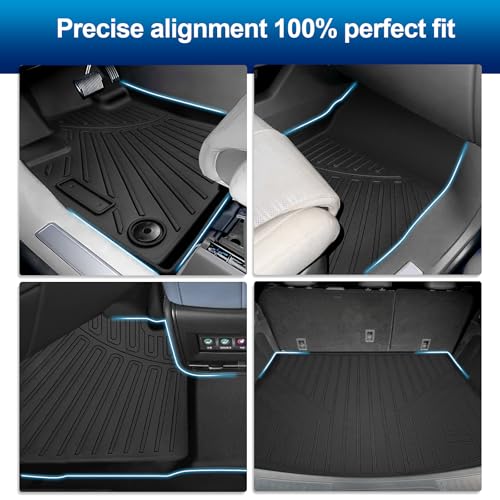 Peleus Floor Mats & Trunk Mat for 2024 2025 2026 Lincoln Nautilus All Weather TPE Protection Floor Liners Full Set with Cargo Liner for Lincoln Nautilus Accessories - style: for 2024 2025 Lincoln Nautilus