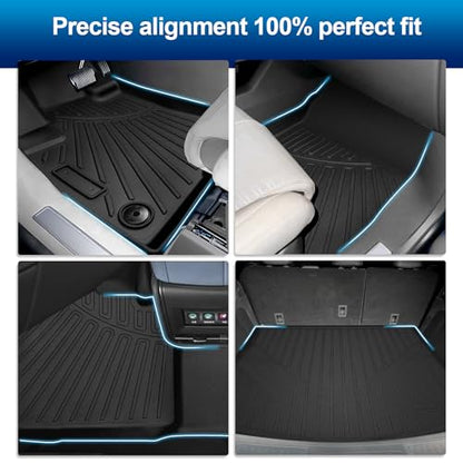 Peleus Floor Mats & Trunk Mat for 2024 2025 2026 Lincoln Nautilus All Weather TPE Protection Floor Liners Full Set with Cargo Liner for Lincoln Nautilus Accessories - style: for 2024 2025 Lincoln Nautilus