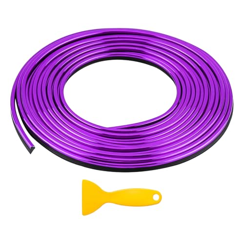 Car Interior Trim Strips, 32.8ft Styling Door Dashboard Decoration with Installing Tool, DIY Flexible Moulding Line Filler Insert Strip for Automotive Door & Dashboard Gap (Purple) - color: Purple, size: 32.8FT