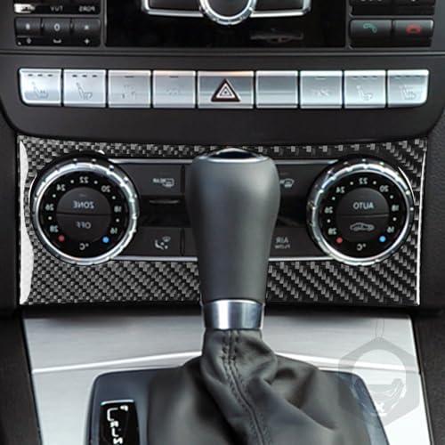 NVCNX Carbon Fiber Compatible with Mercedes-Benz C-Class W204 C250 C300 C350 C63 AMG 2012 2013 2014 Sedan / 2012-2015 Coupe Accessories Dash AC Control Panel Cover Sticker Decal Interior Trim B 1PC - color: Dash Ac Climate Control Panel Trim B - for 2012+