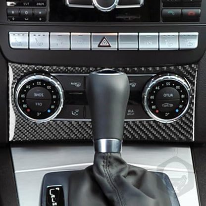 NVCNX Carbon Fiber Compatible with Mercedes-Benz C-Class W204 C250 C300 C350 C63 AMG 2012 2013 2014 Sedan / 2012-2015 Coupe Accessories Dash AC Control Panel Cover Sticker Decal Interior Trim B 1PC - color: Dash Ac Climate Control Panel Trim B - for 2012+