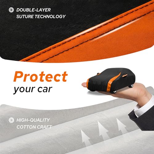 10-Layer Compatible with Honda Civic Car Cover Waterproof All Weather for Automobiles, Outdoor Full Covers Soft Cotton Lining Rain Snow UV Protection with Door Zipper, Fit for 1991-2025 - size: Custom Fit for Honda Civic