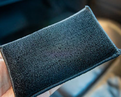 Double-Sided Scrub Pad, Interior Car Cleaning, Effective on Dashboards, Center Consoles, Door Panels, Plastic Trim, Leather Seats, Safe for Leather, Plastic, Vinyl, 3-Pack (Black)