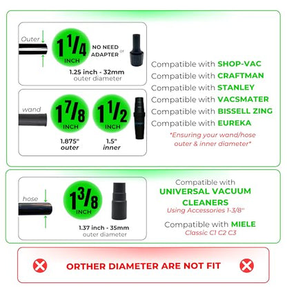 Household Cleaning Kit Vacuum Cleaner Accessories & Air Driven Pet Upholstery Turbo Brush Vacuums Nozzle Tool Pet Attachment Swivel Head with 35mm to 32mm Vacuum Attachment Adapter for Shark Miele