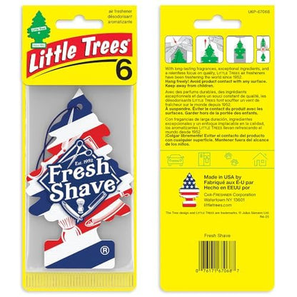 LITTLE TREES Car Air Freshener | Hanging Tree Provides Long Lasting Scent for Auto and Home | 24 Air Fresheners |Fresh Shave - color: Fresh Shave