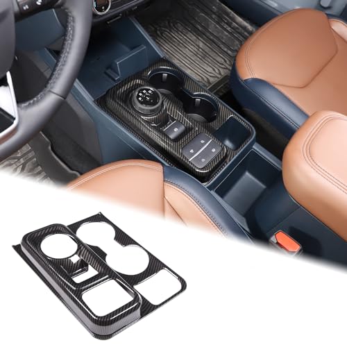 Aunginsy Central Control Gear Shift Box Panel Cover Trim Compatible Ford Maverick 2022 Gear Shift Panel Cover Car Gear Shift Knob Console Panel Trims Cup Holder Frame Interior Decoration Accessories - color: Carbon Fiber Pattern