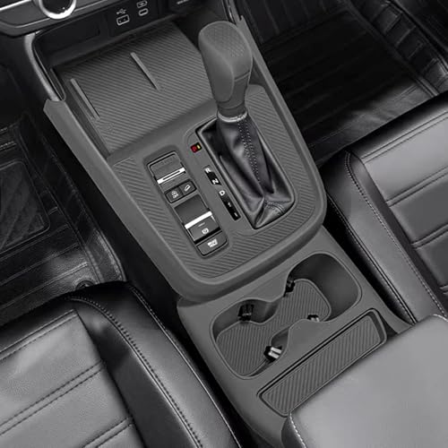 Temmis Center Console Silicone Organizer with Cup Holder for Honda CRV 2023-2026 (Gasoline Version), Full-Wrap Center Consel Electrostatic adsorption Cover for Honda CRV-Black - color: Black for Wrap with Cup Holder