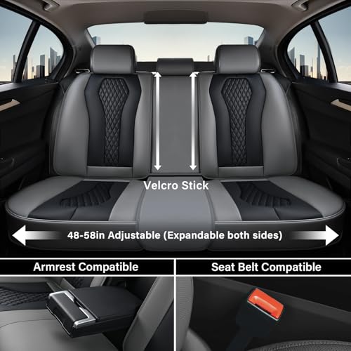 Coverado Car Seat Covers Full Set, Black Seat Covers, Automotive Car Seat Cover, Car Seat Cushion, Car Seat Covers Front Seats Back Seat Covers, Car Seat Protector Universal Fit Most Cars - color: Gray/Black, size: FullSet
