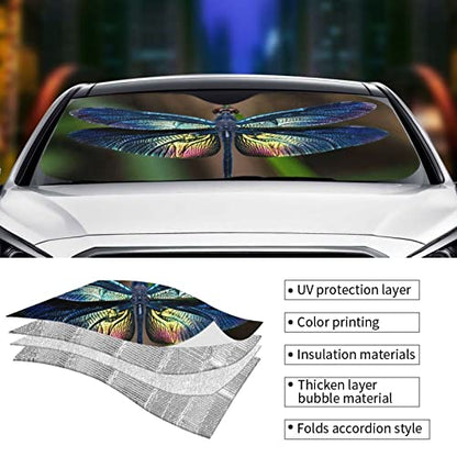 Dragonfly Car Windshield Sunshade Front Window Sun Visor Protector Foldable Shield Cover for Truck SUV - color: Black1