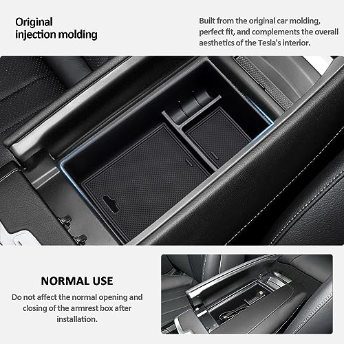 Center Console Accessory Organizer for 2023 Mercedes Benz EQE350,Armrest Storage Box Insert Tray Compatible with Mercedes Benz EQE350 EQE350+ EQE500 EQS 450+ 400 580 AMG 2023+Interior Accessory