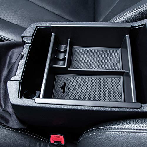 JKCOVER Center Console Organizer Tray Compatible with Toyota 4Runner 2010-2021 2022 2023 2024 and Kia Telluride 2020-2024 2025 Accessories,Insert Armrest Box Secondary Storage ABS Black Materials - color: black trim