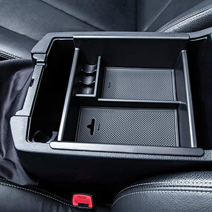 JKCOVER Center Console Organizer Tray Compatible with Toyota 4Runner 2010-2021 2022 2023 2024 and Kia Telluride 2020-2024 2025 Accessories,Insert Armrest Box Secondary Storage ABS Black Materials - color: black trim