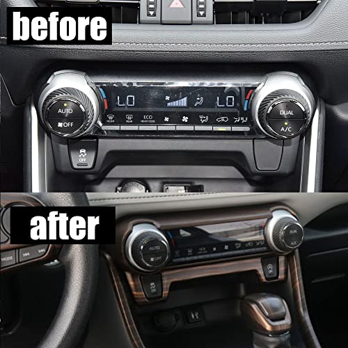 ERIDANUS Auto Accessories Fit for RAV4 2024 2023 2022 2021 2020 2019 Dashboard Ac Switch Panel Button Cover Frame Trim (Peach Wood Style) ABS 1 PC - color: Peach Wood Style