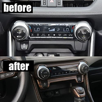 ERIDANUS Auto Accessories Fit for RAV4 2024 2023 2022 2021 2020 2019 Dashboard Ac Switch Panel Button Cover Frame Trim (Peach Wood Style) ABS 1 PC - color: Peach Wood Style