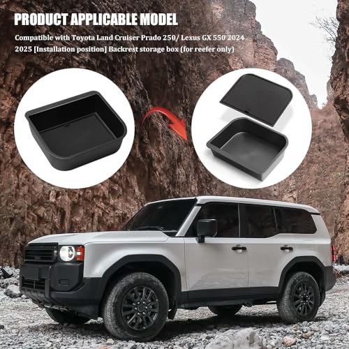 Center Console Cool Box Organizer, Armrest Storage Box Insert, Plastic Center Console Cooler Storage Box, Center Console Armrest Storage Box Tray for Toyota Land Cruiser Prado 250/ Lexus GX 550