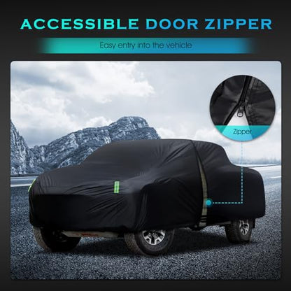 Car Cover Waterproof All Weather Full Outdoor Pickup Truck Cover Rain UV Protection, Size T1 Universal Fit for Ford Ranger/F150 Chevy C10 S10,Nissan Frontier,ect.(Fit Truck Length UP to 220inch) - size: T1 Fit Truck Length Up to 220 Inch