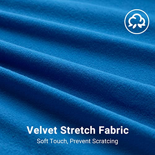 Favoto Car Cover Dustproof Sedan Indoor Stretch Cover Universal Fit 177-193 Inch Automobiles Full Car Cover with Storage Bag Breathable Windproof All-Weather Auto Vehicle Cover (Blue-Upgraded) - color: Blue-Upgraded