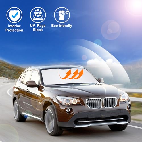 Windshield Sun Shade Custom Fit for 2011 2012 2013 2014 2015 BMW X1 E84 Accessories Foldable Sunshade Sun Blocker Protect Car from Sun Rays & Heat Damage Keep Car Cooler - size: Fit Bmw X1 E84 2011-2015